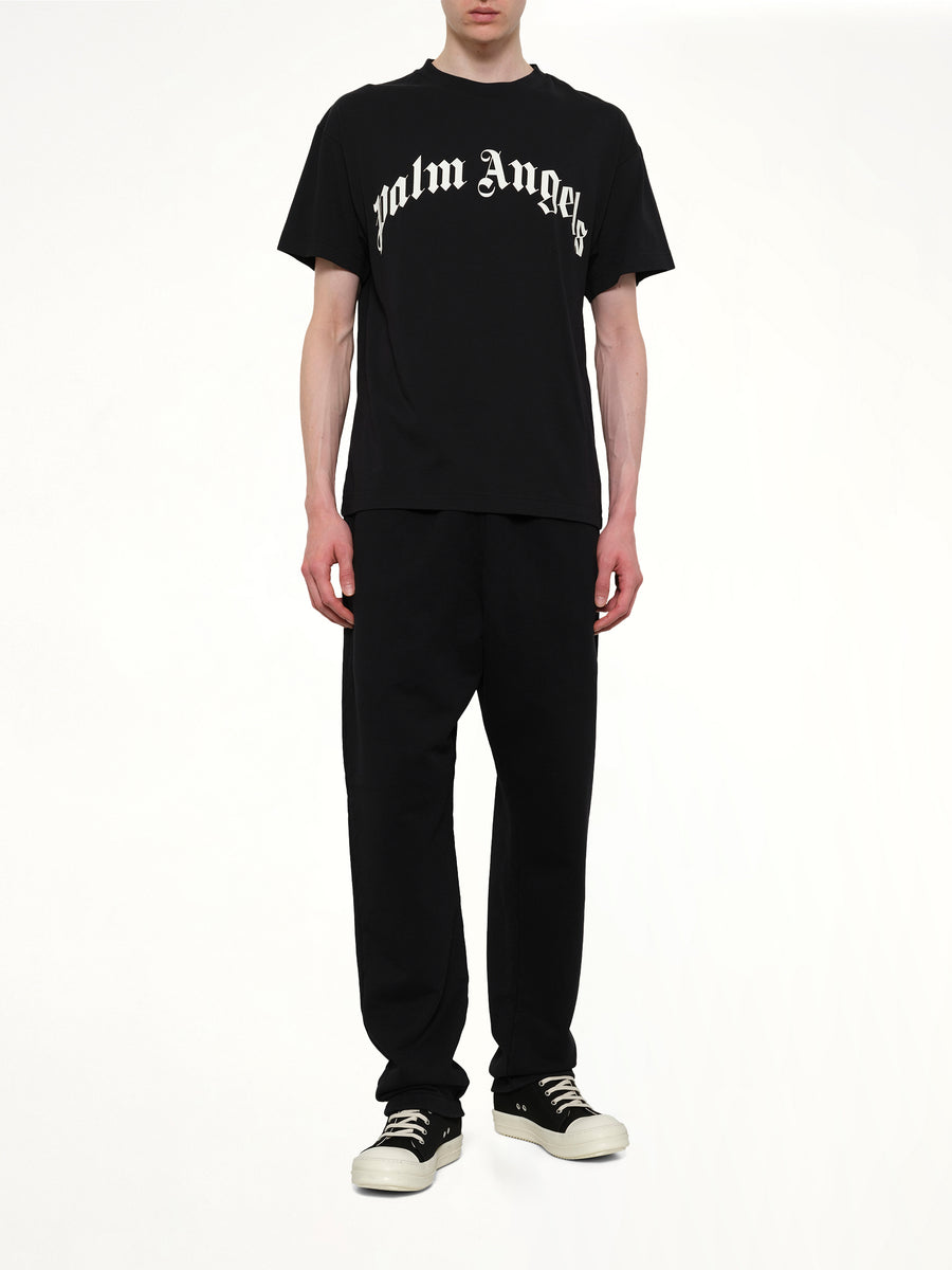 Curved Logo Regular T-Shirt in Black/Off White