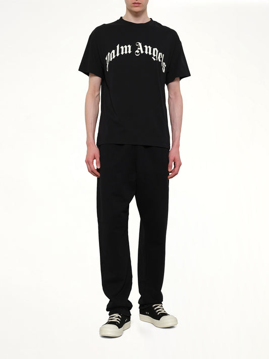 Curved Logo Regular T-Shirt in Black/Off White