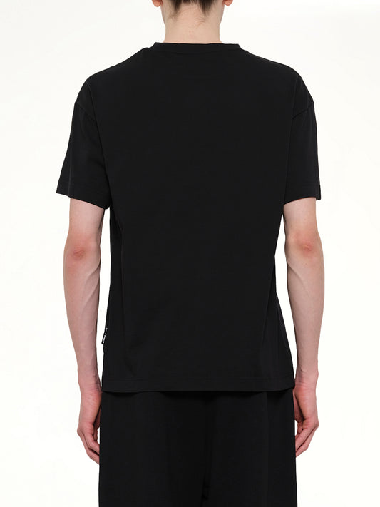 Curved Logo Regular T-Shirt in Black/Off White