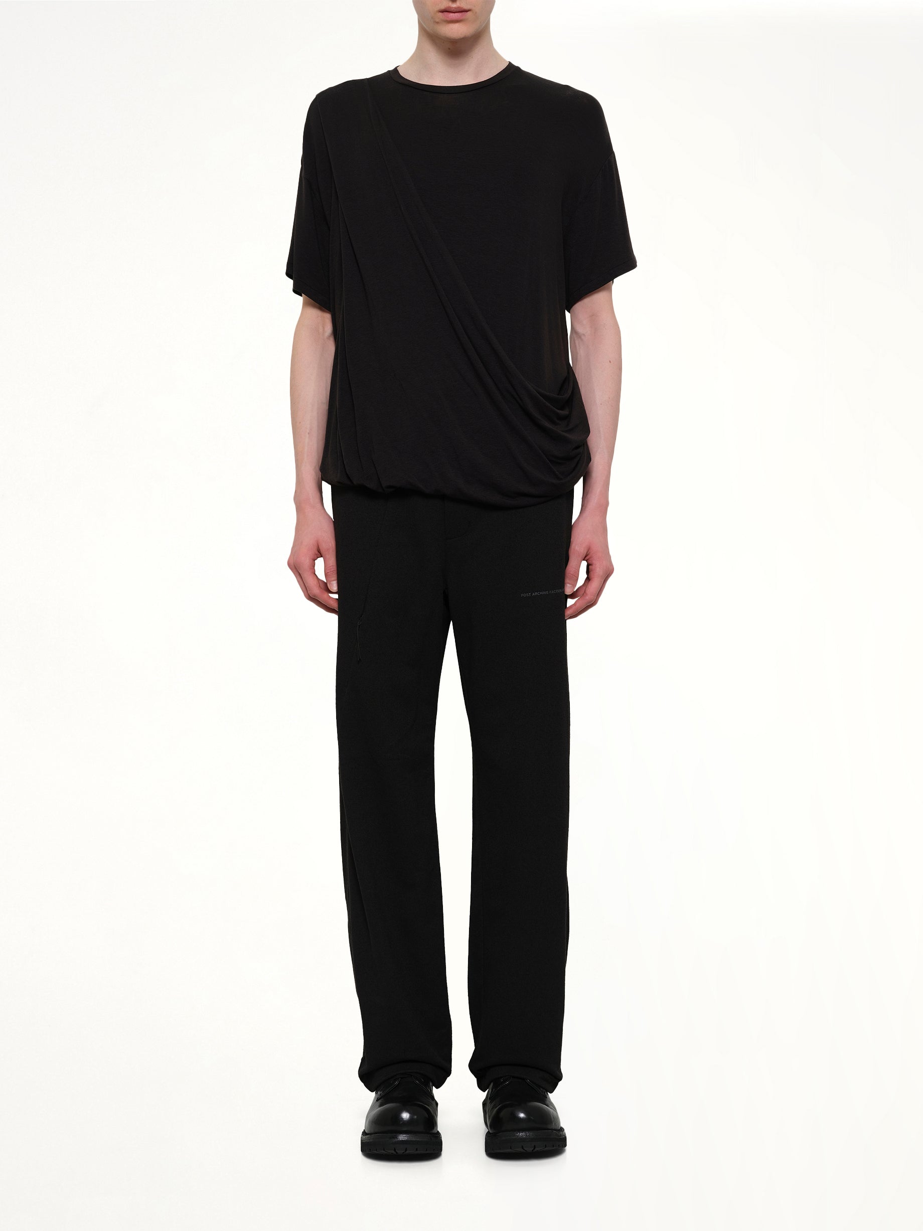 POST ARCHIVE FACTION , Drifter Tee (2026) in Black Model View from MARAIS