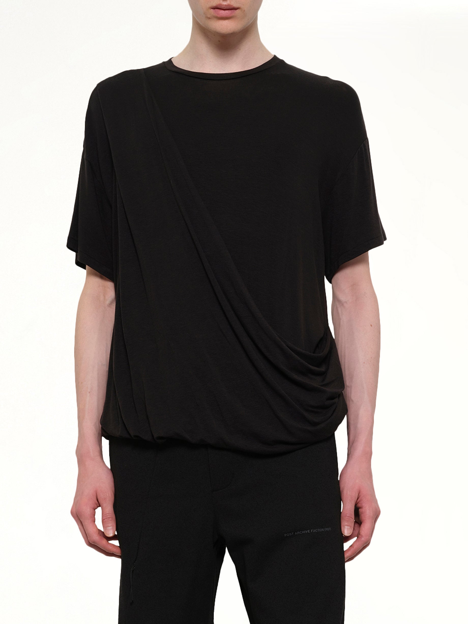 POST ARCHIVE FACTION , Drifter Tee (2026) in Black Detail Shot from MARAIS
