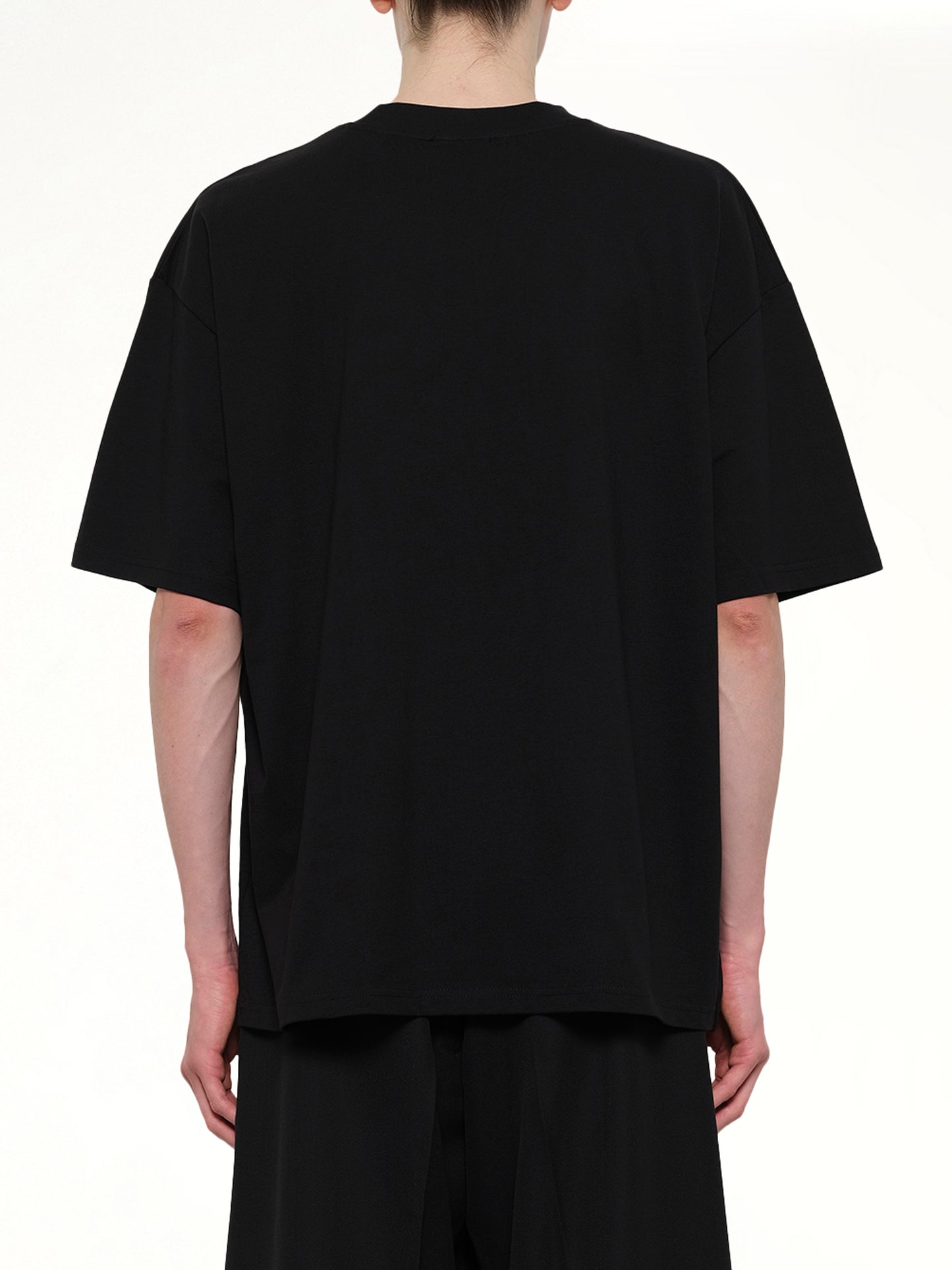 Hermine Print Cotton T-Shirt in Black