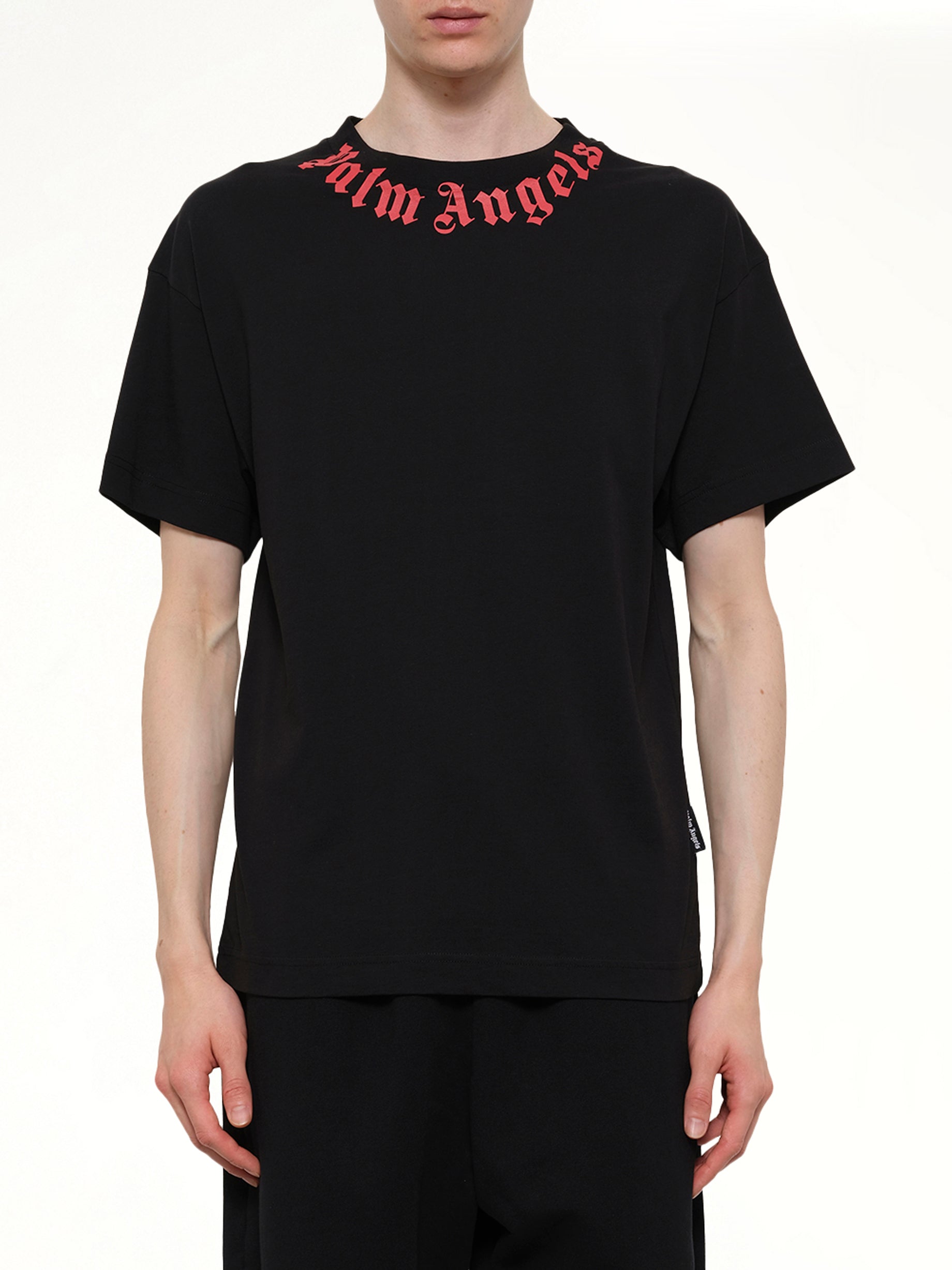 Neck Logo Regular T-Shirt in Black/Red