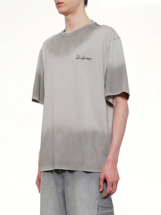 Spray Painted Logo T-Shirt in Grey