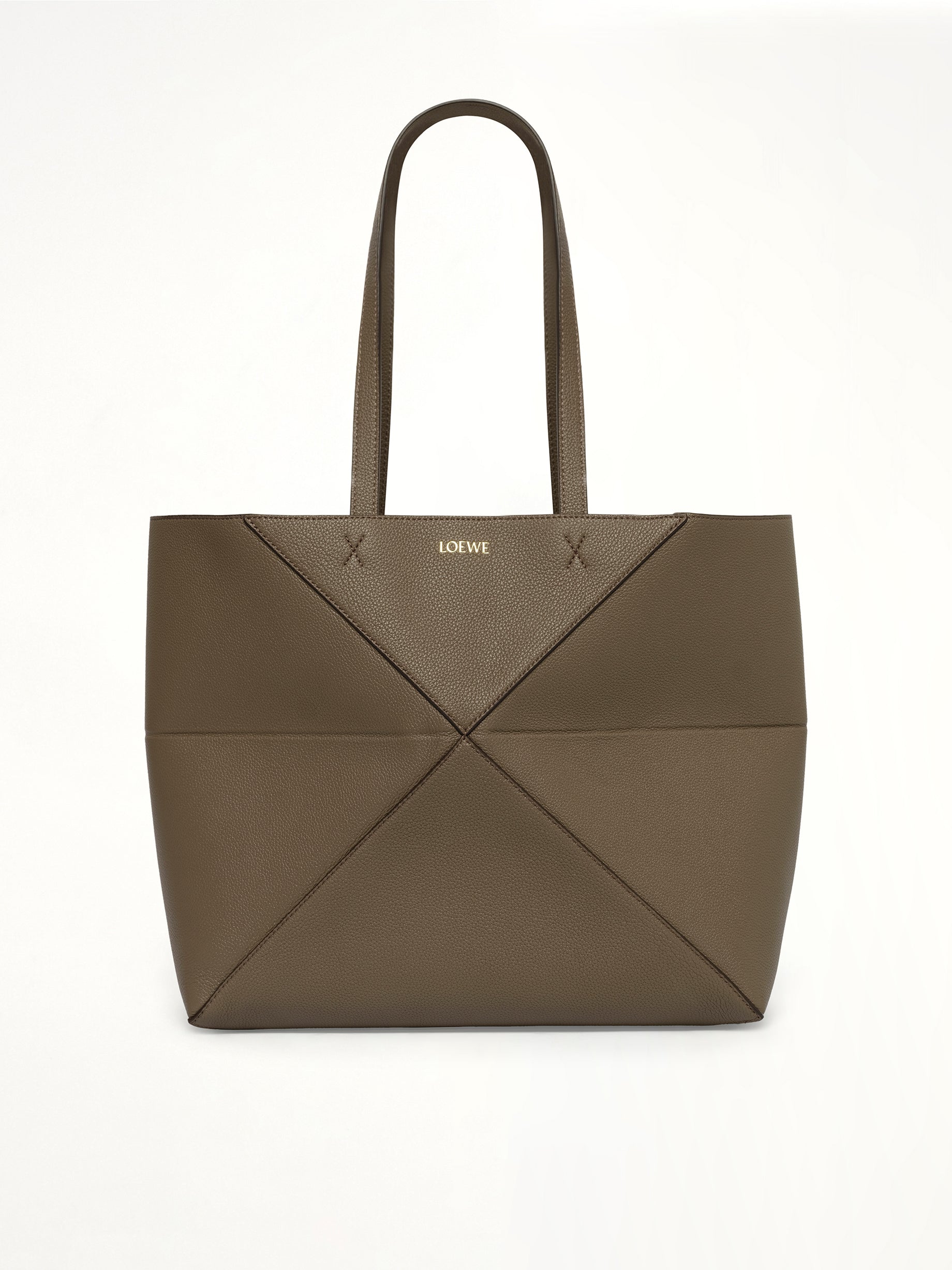 Puzzle Fold Tote Horizontal M in Taupe