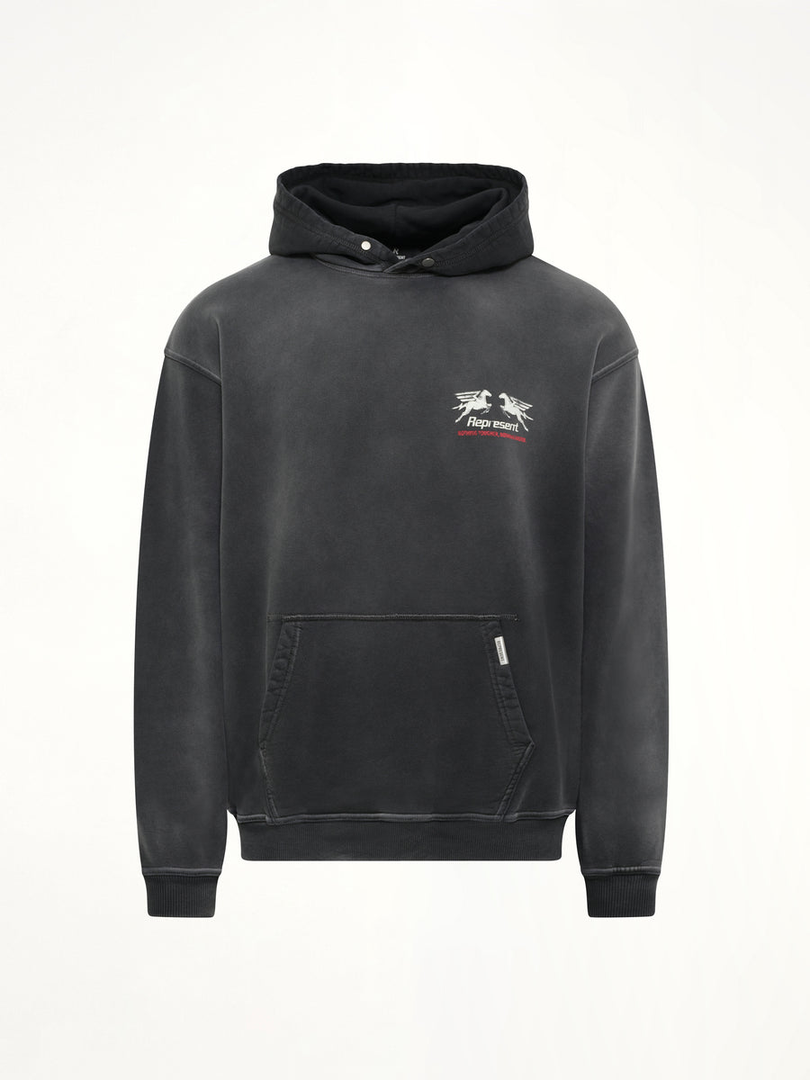 24 Hour Service Hoodie in Stained Black
