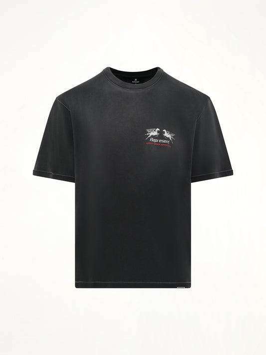 24 Hour Service T-Shirt in Stained Black