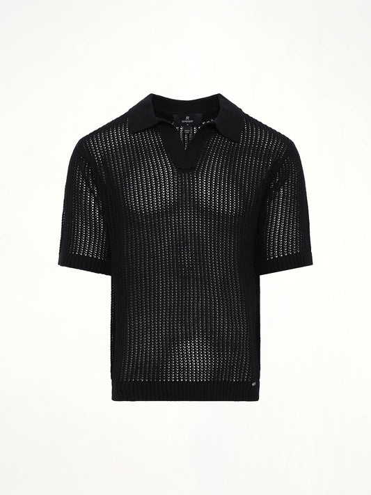 Beverly Knit Polo in Jet Black
