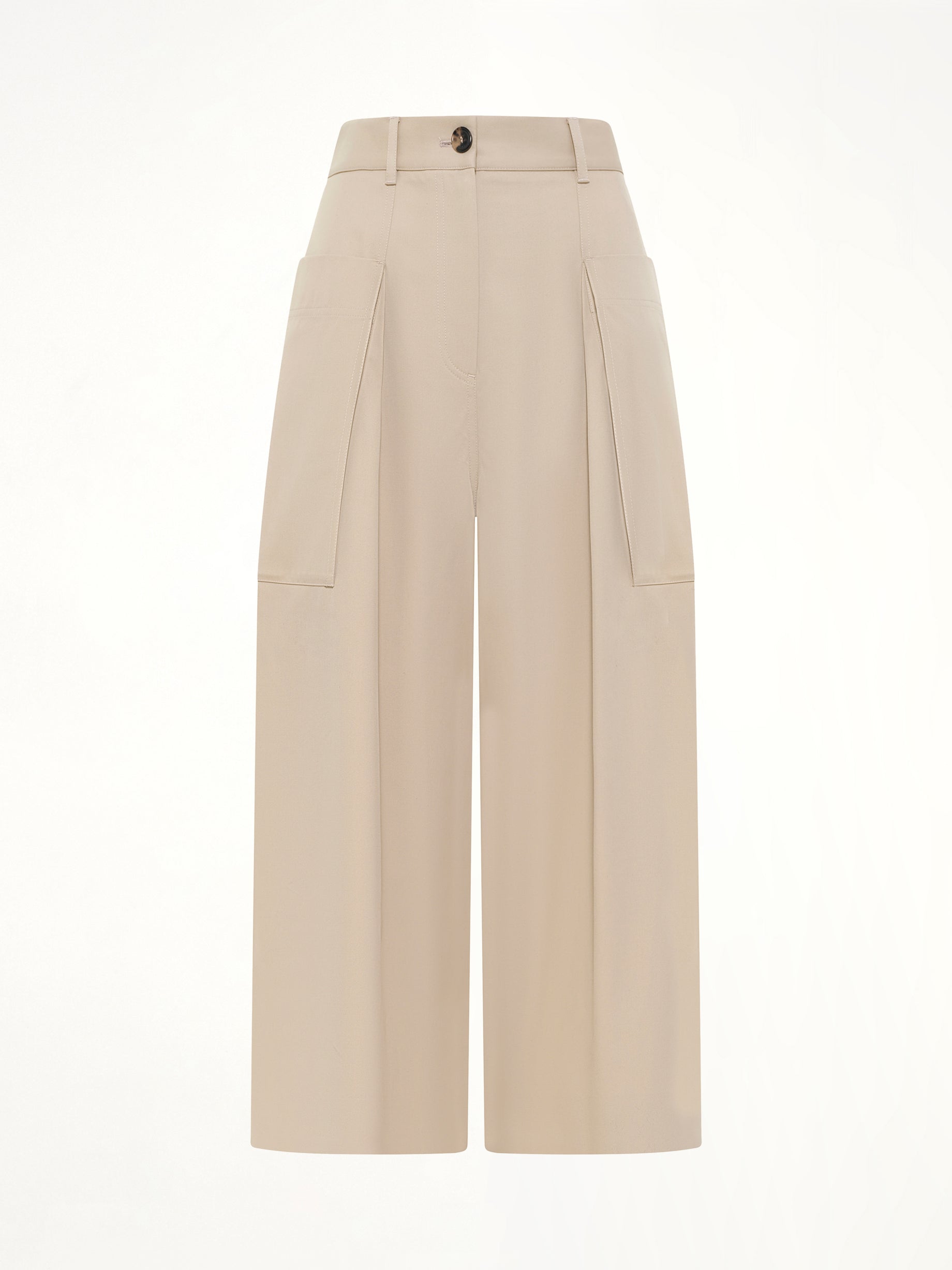 Cropped Trousers in Beige