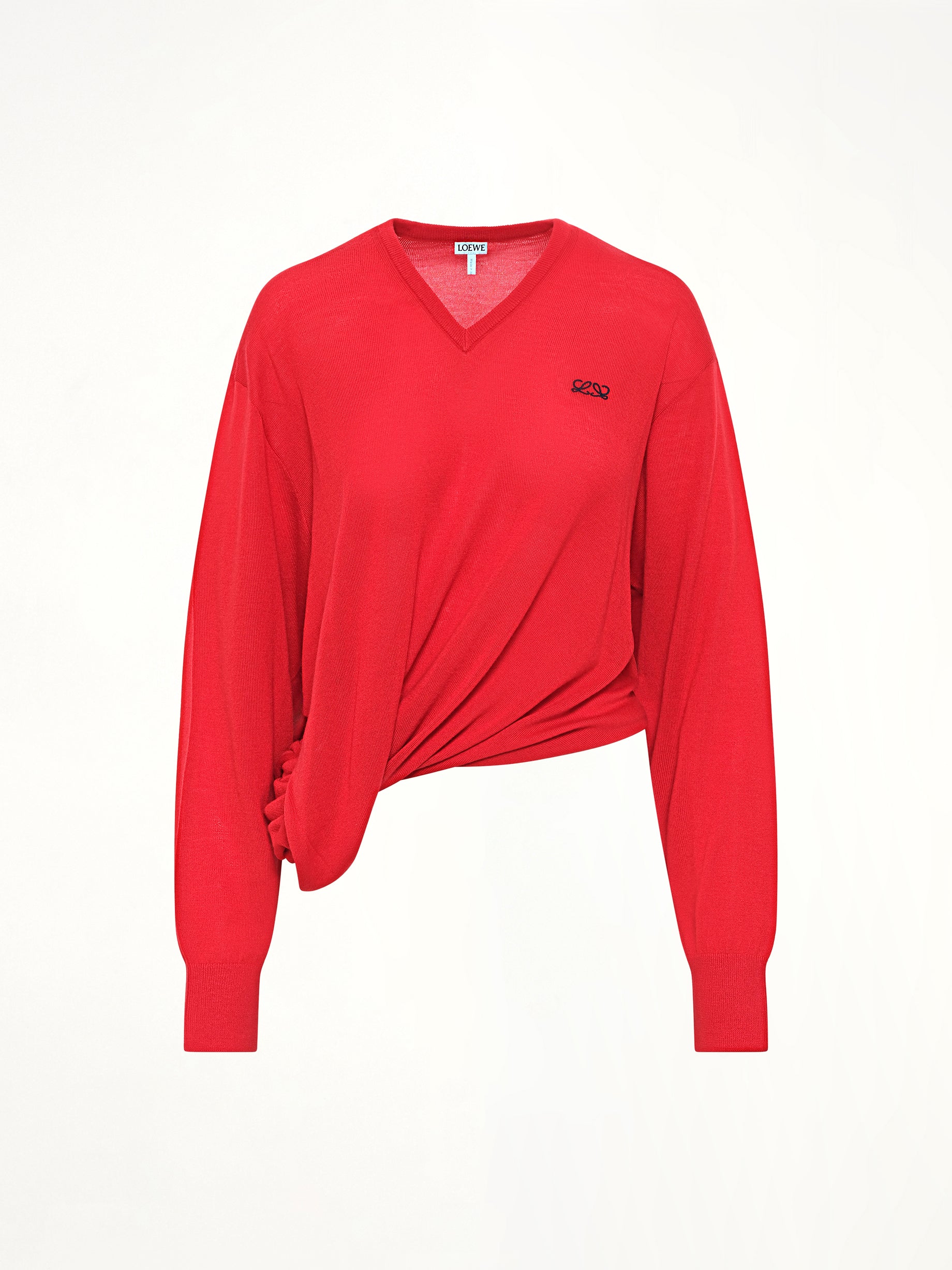 LOEWE Draped Sweater in Red Product Photo from MARAIS