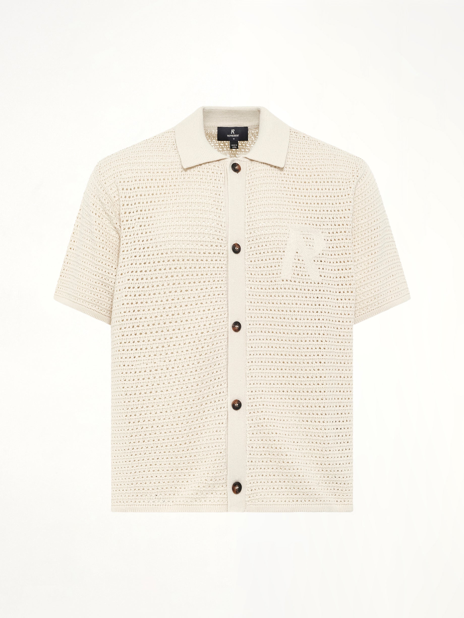 REPRESENT Pico Knit Shirt in Ecru Product Photo from MARAIS