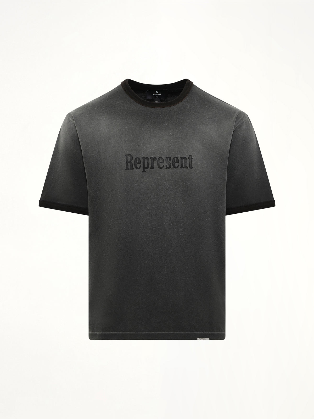 Represent Ringer T-Shirt in Stained Black