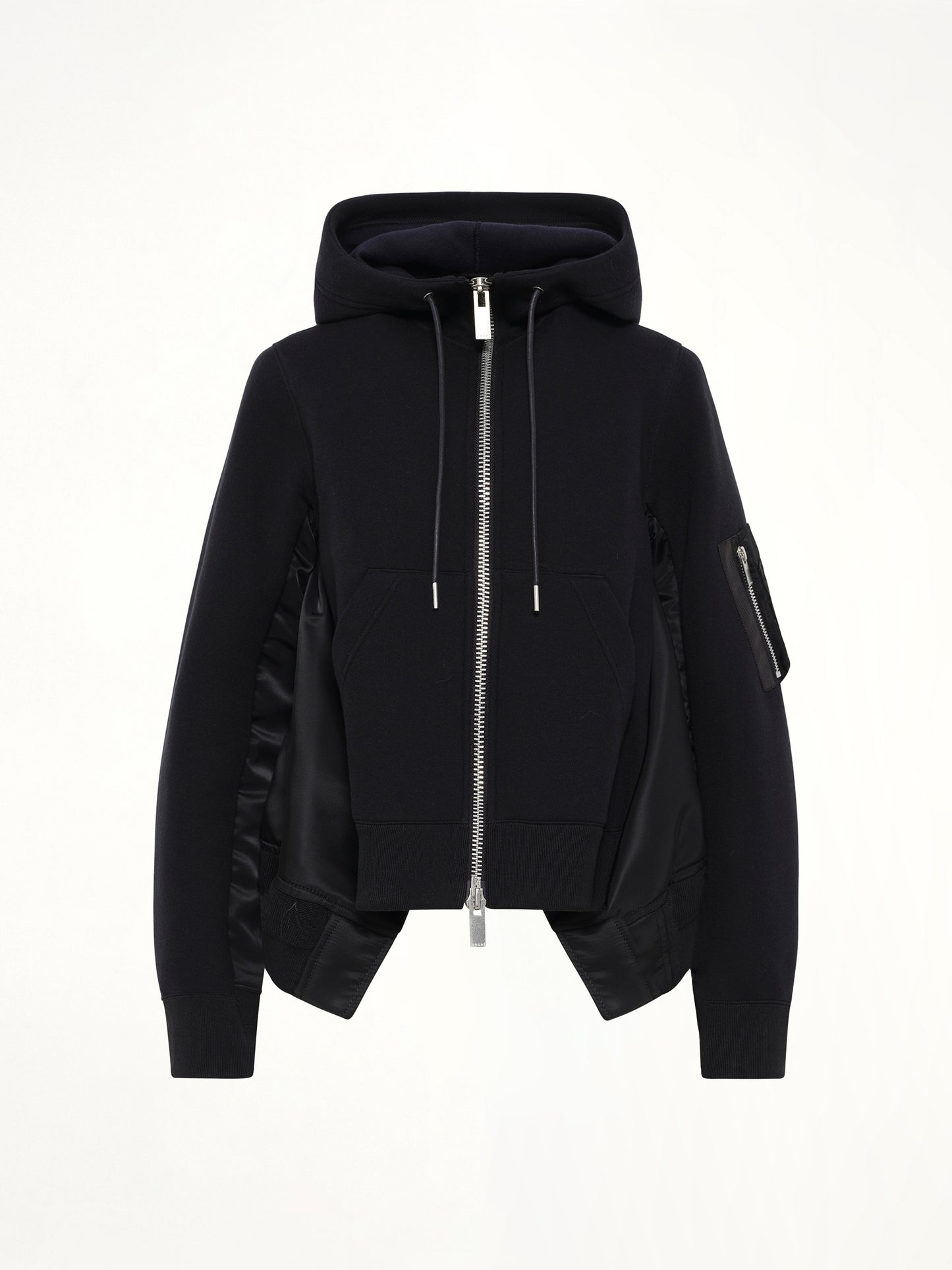 Sponge Sweat x Nylon Twill Hoodie in Black