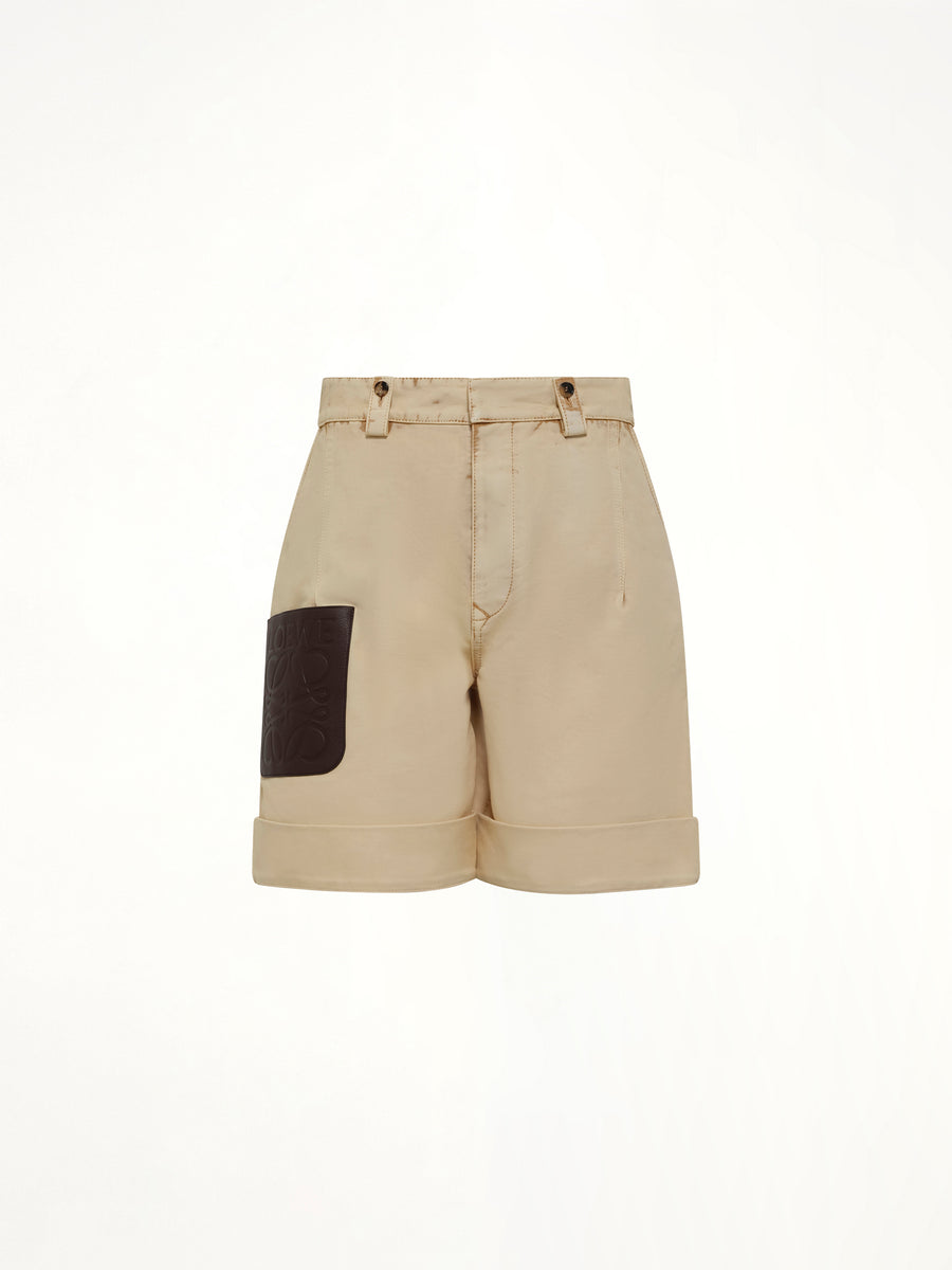 Turn-Up Shorts in Beige