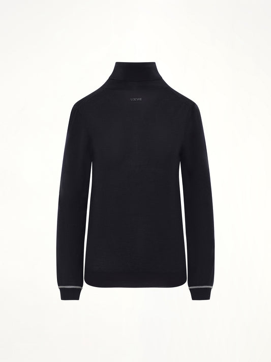 Turtleneck Sweater in Navy/Grey