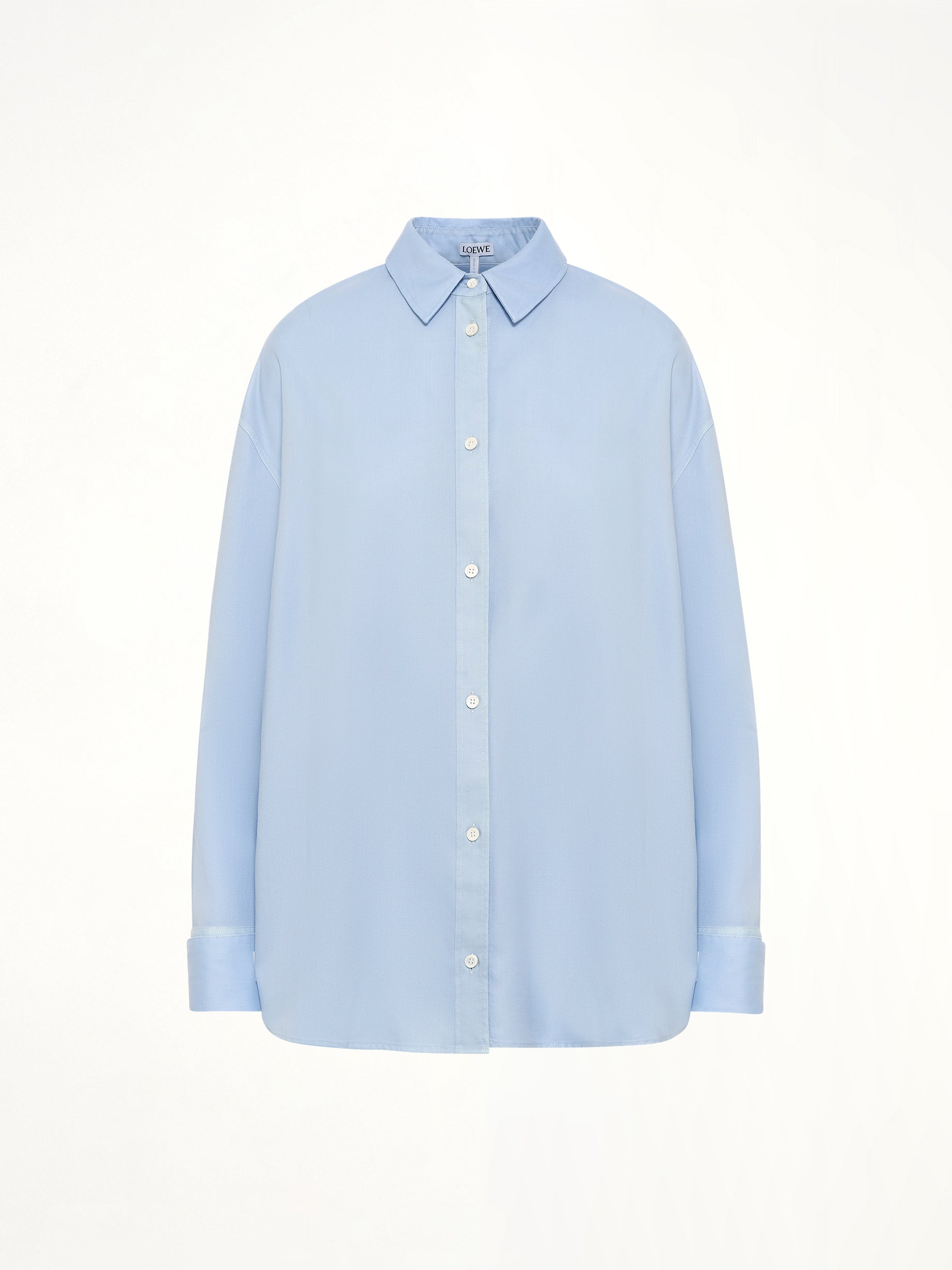Wool-Silk Shirt in Blue