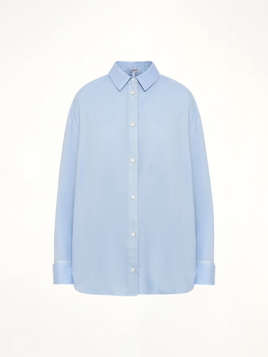 Wool-Silk Shirt in Blue