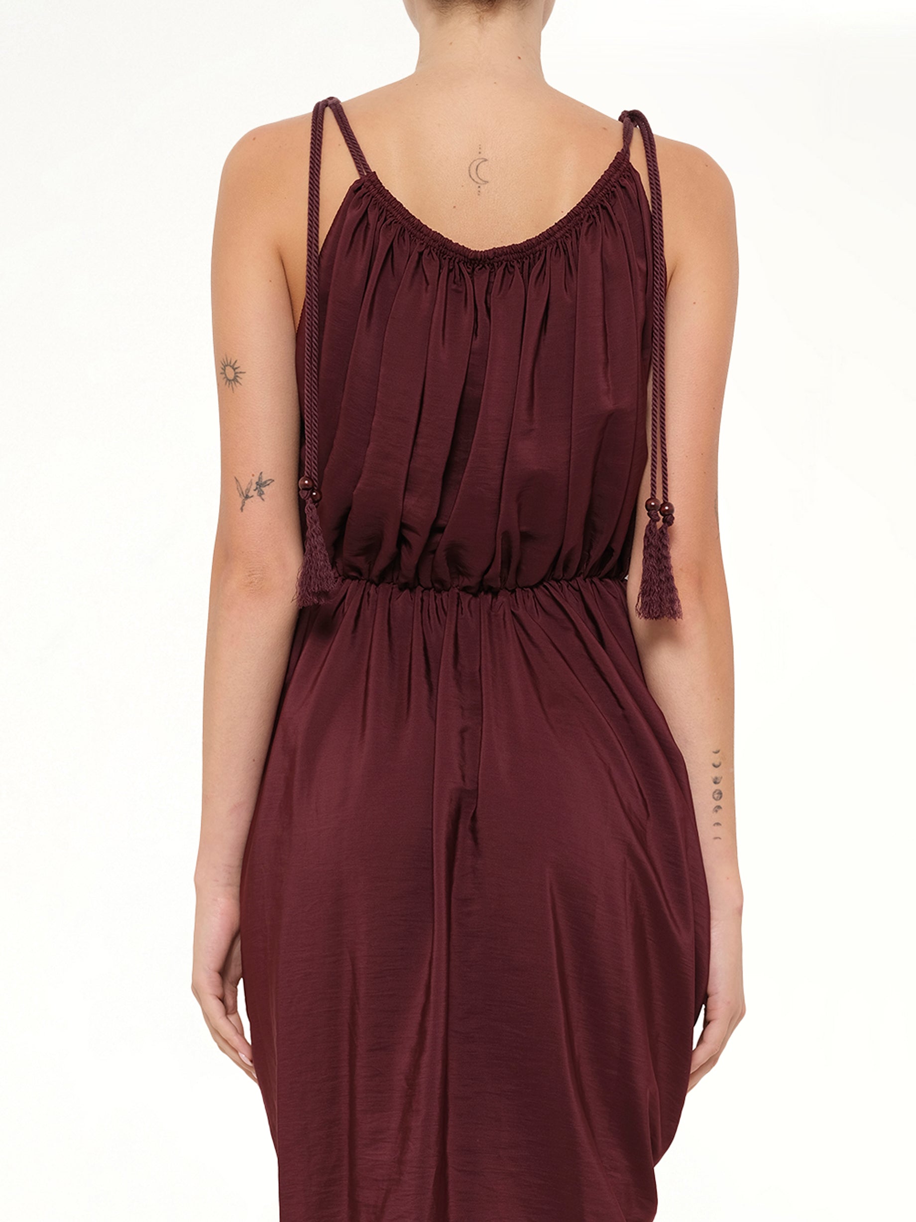 LANVIN Dress in Burgundy Side View from MARAIS