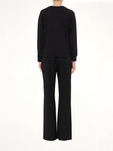Embroidered Jersey Top in Black