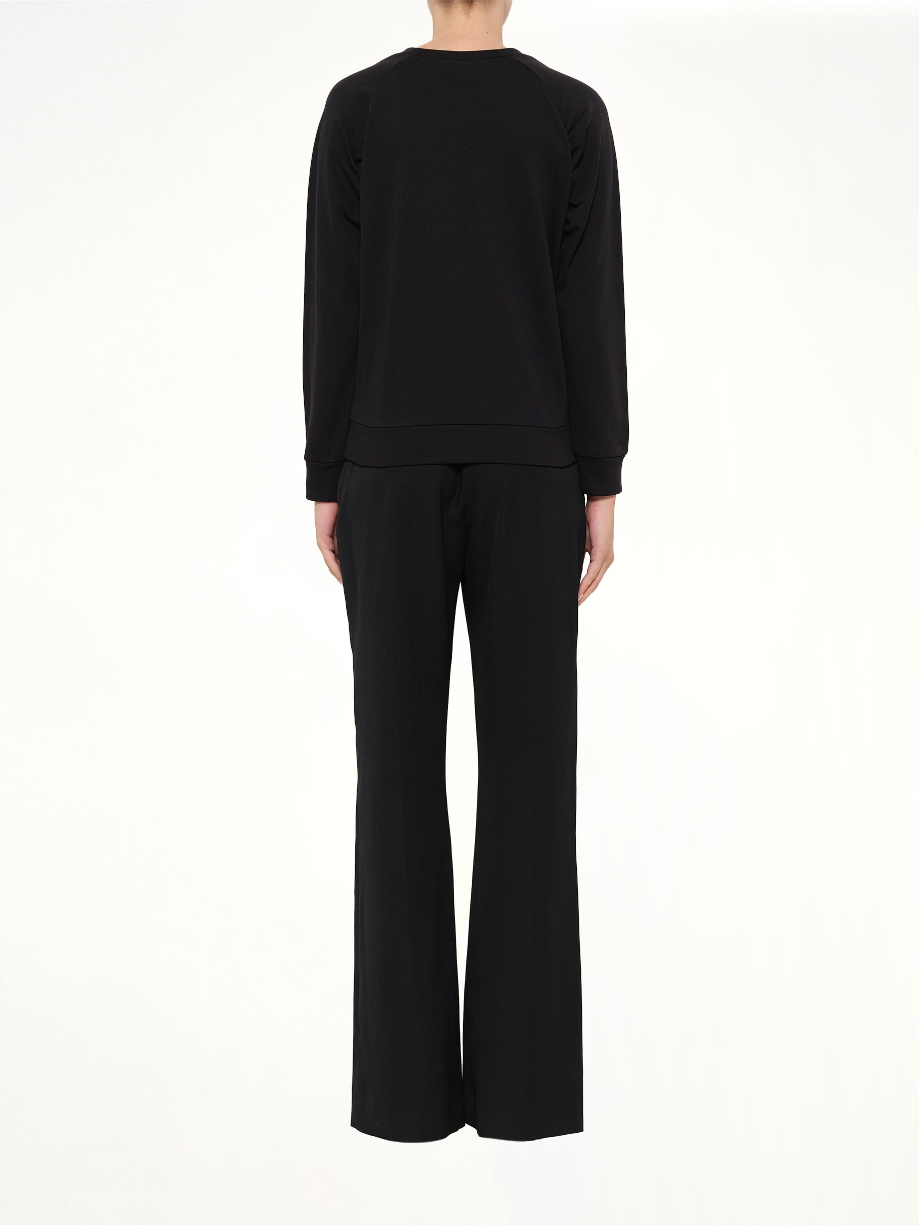 Embroidered Jersey Top in Black