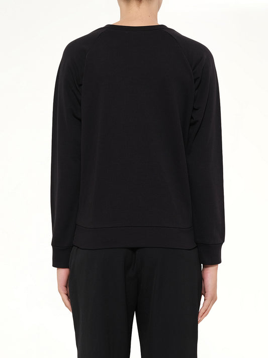 Embroidered Jersey Top in Black