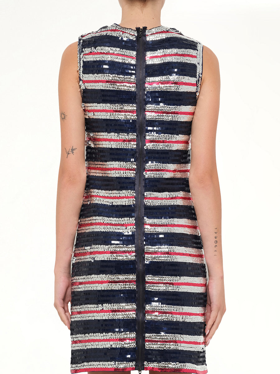 Embellished Long Jersey Dress in Blue