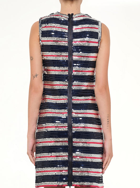 Embellished Long Jersey Dress in Blue