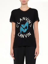 Lanvin Embroidered Jeresy Top in Black