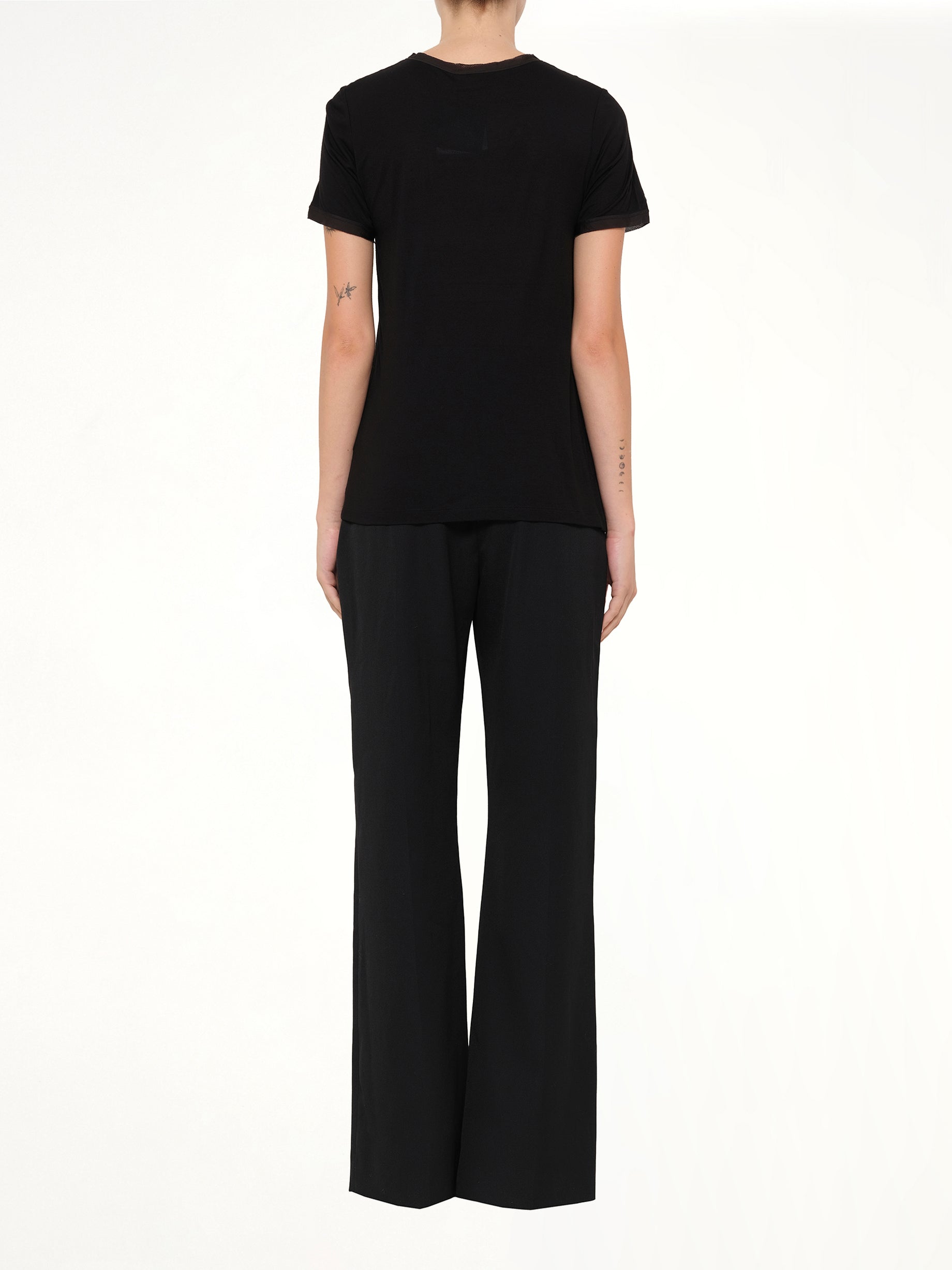 Lanvin Embroidered Jeresy Top in Black