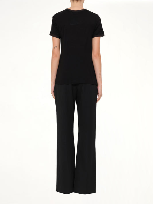 Lanvin Embroidered Jeresy Top in Black