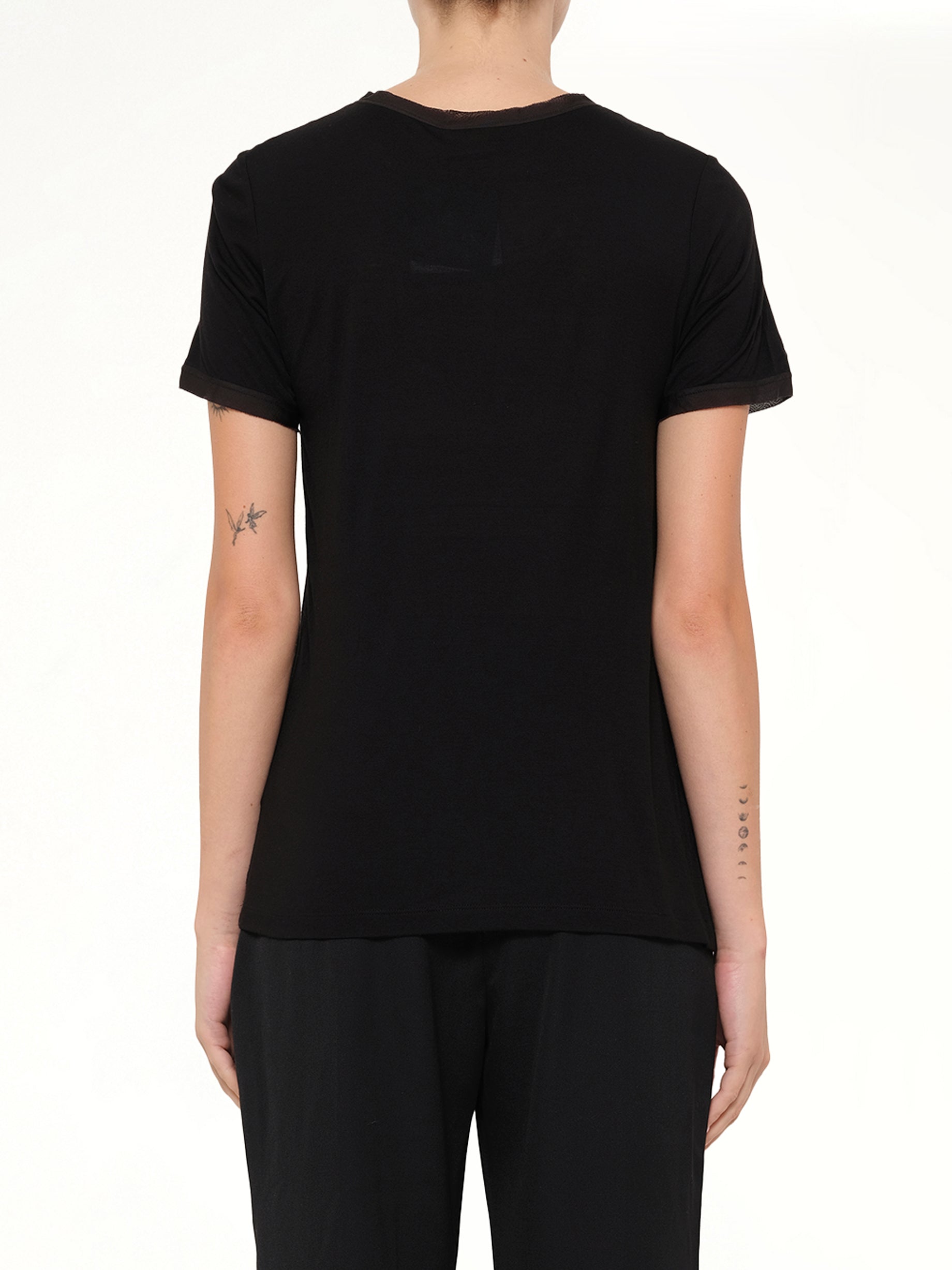 Lanvin Embroidered Jeresy Top in Black