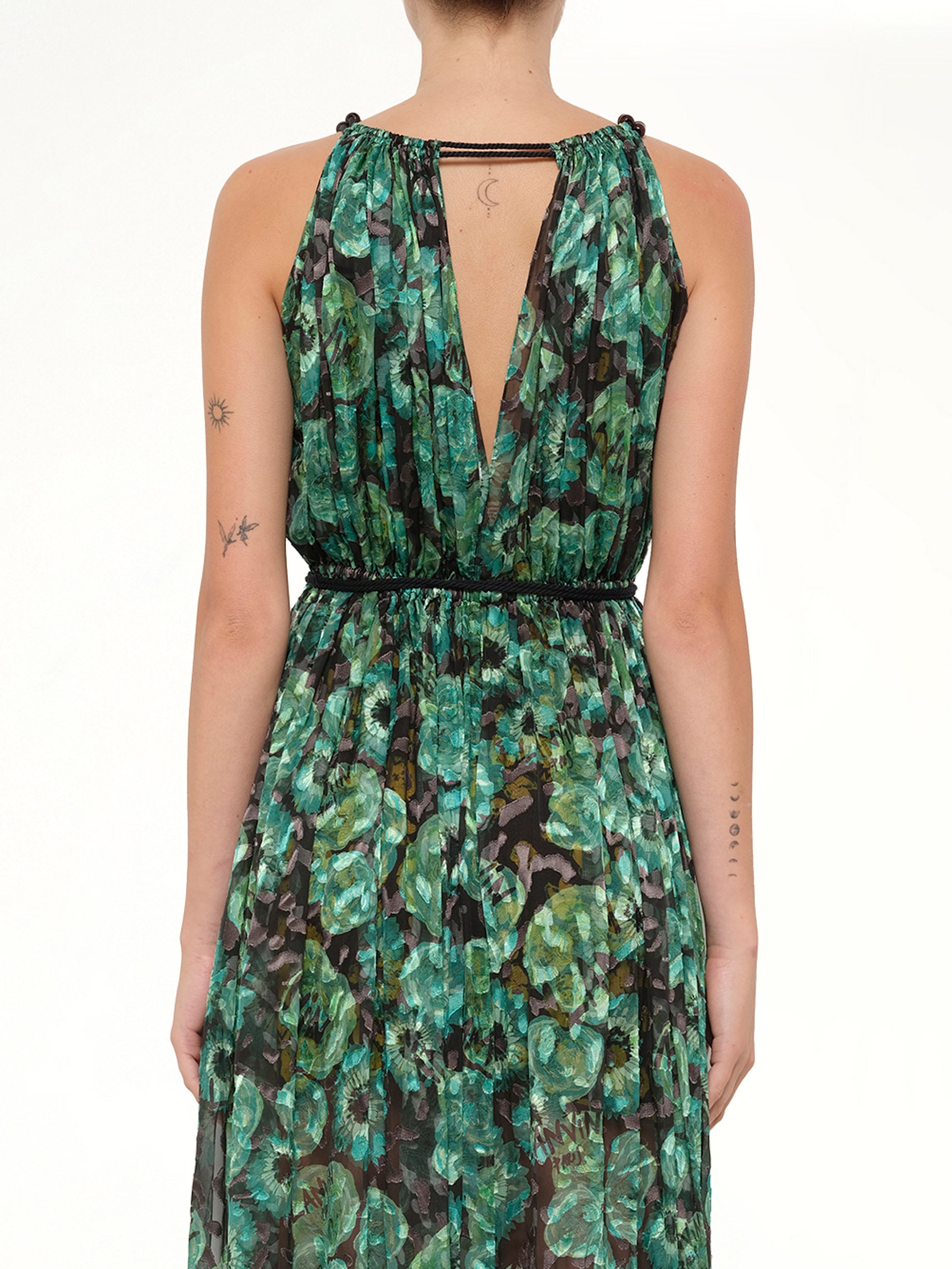LANVIN Long Dress in Emerald Side View from MARAIS