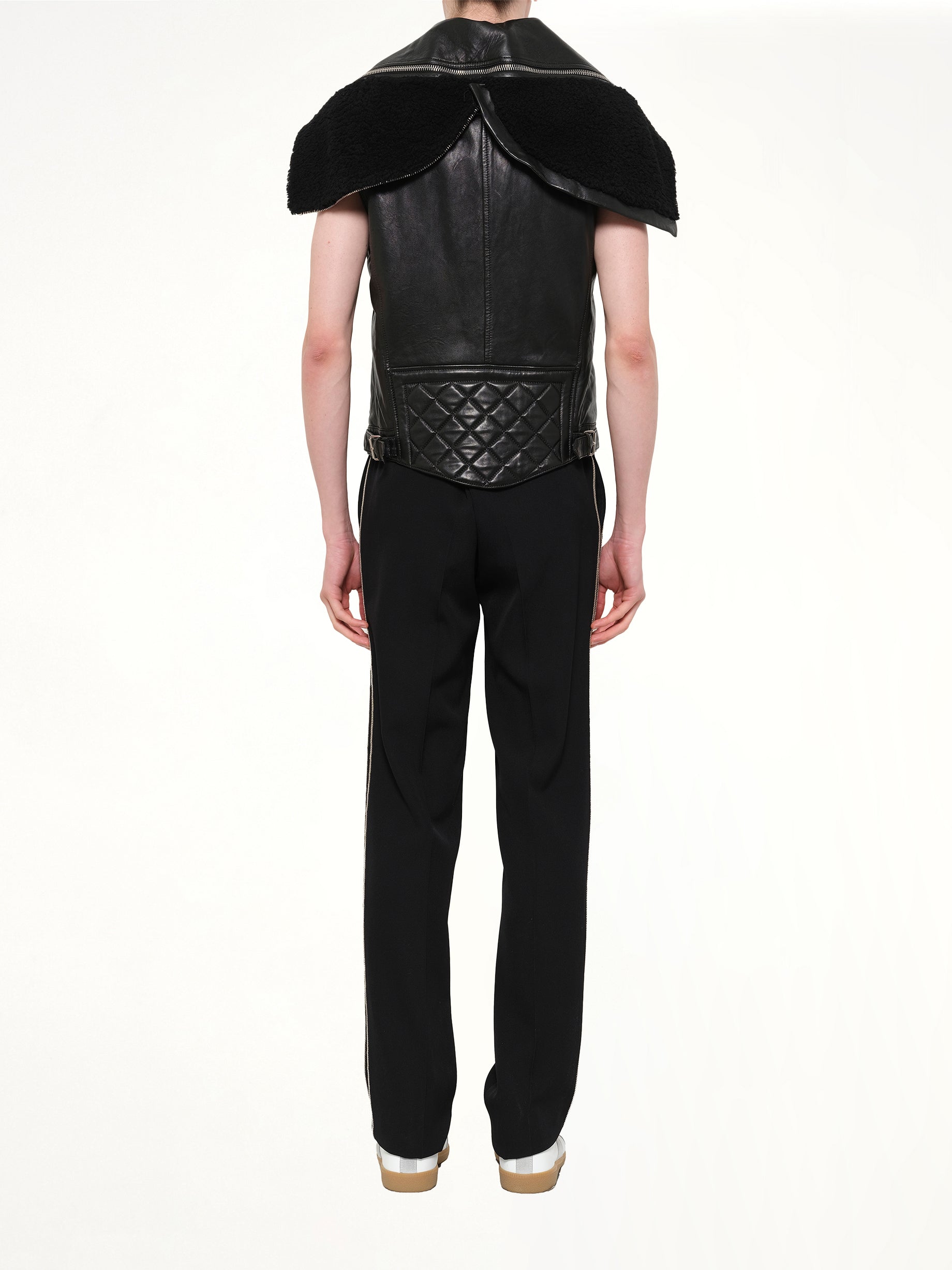 GIVENCHY Podium Short Sleeve Leather Jacket in Black Full Reference from MARAIS
