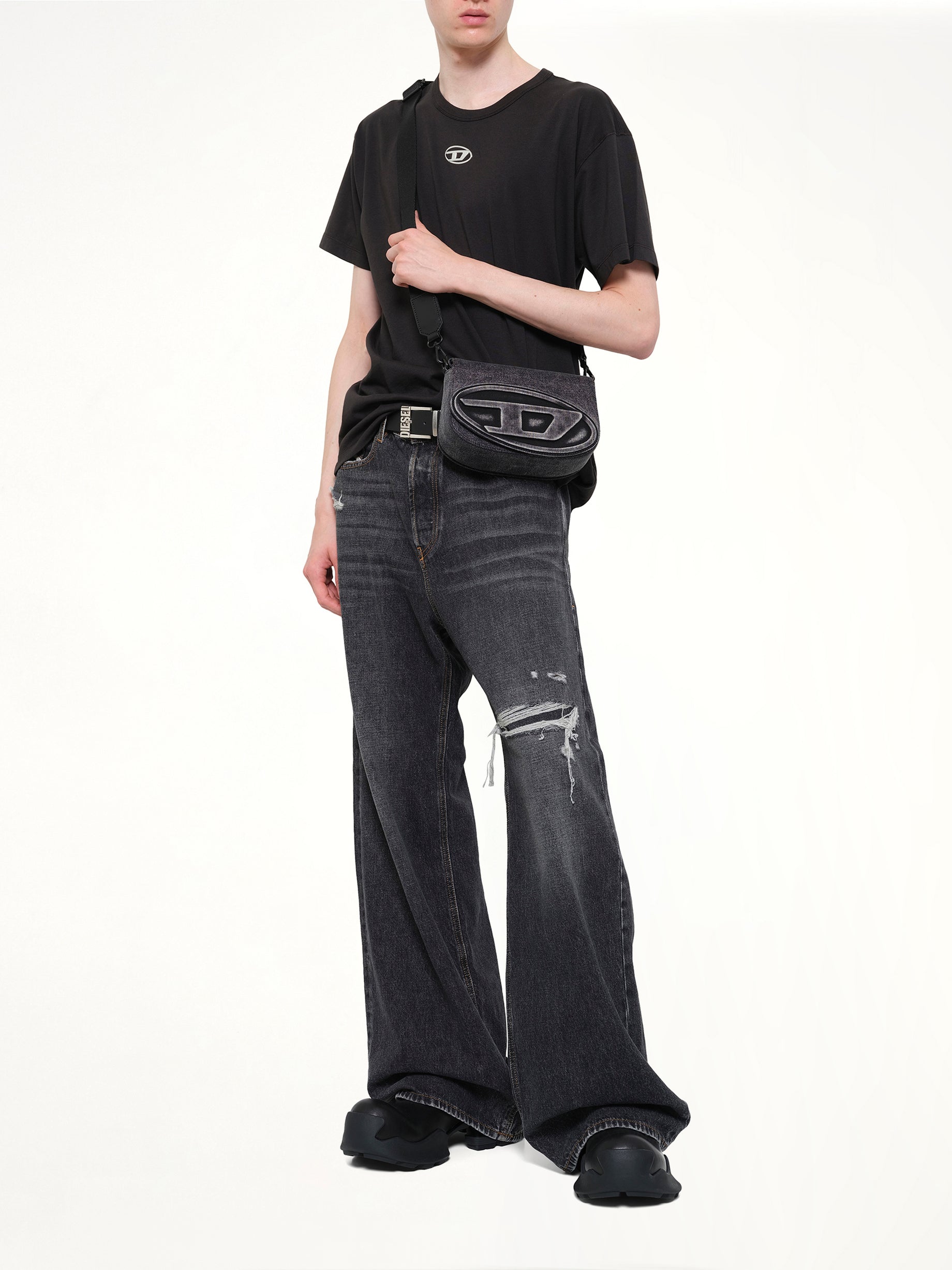 DIESEL 1DR Camera Bag in Denim Black With Strap from MARAIS