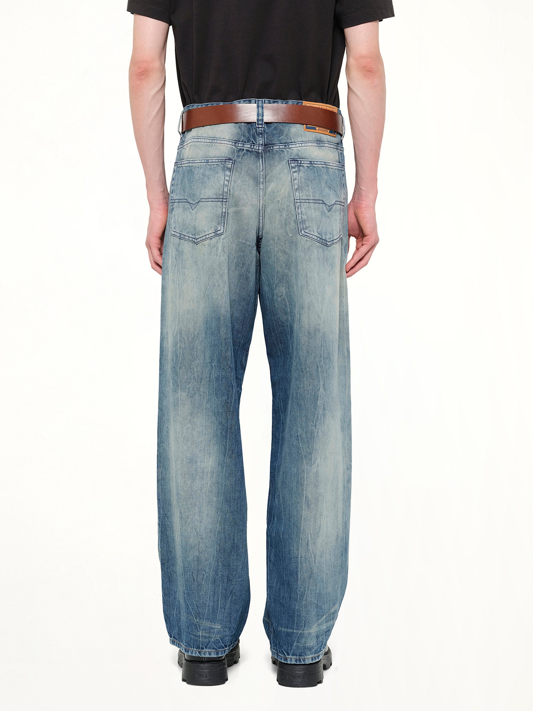 DIESEL 2001 D-MACRO Jeans in Washed Blue Back View from MARAIS