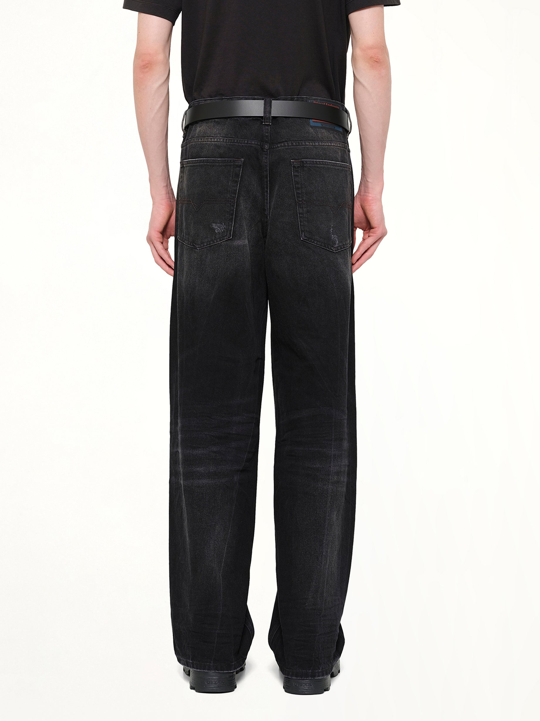 DIESEL 2001 D-MACRO Relaxed Jeans in Washed Black Back View from MARAIS