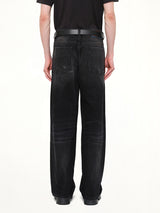 2001 D-MACRO Relaxed Jeans in Washed Black