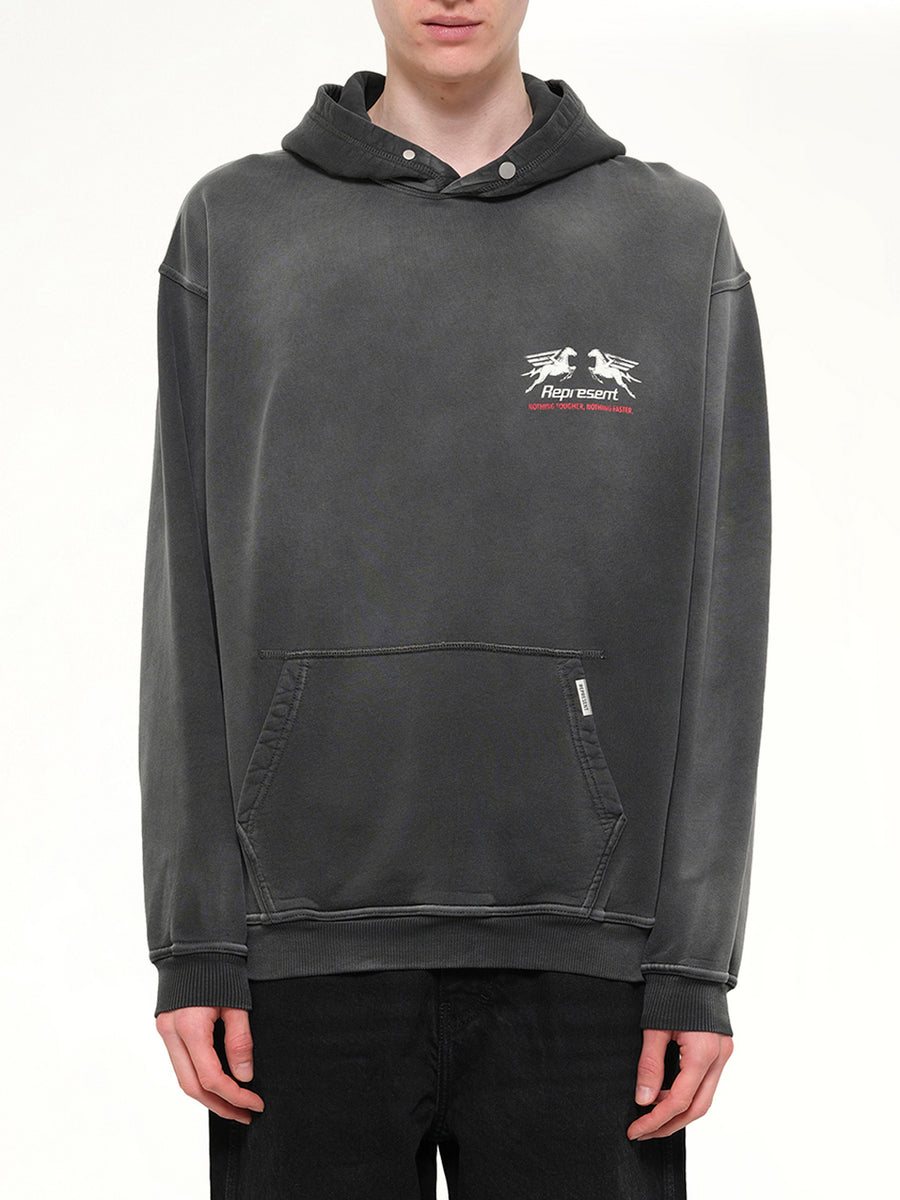 24 Hour Service Hoodie in Stained Black