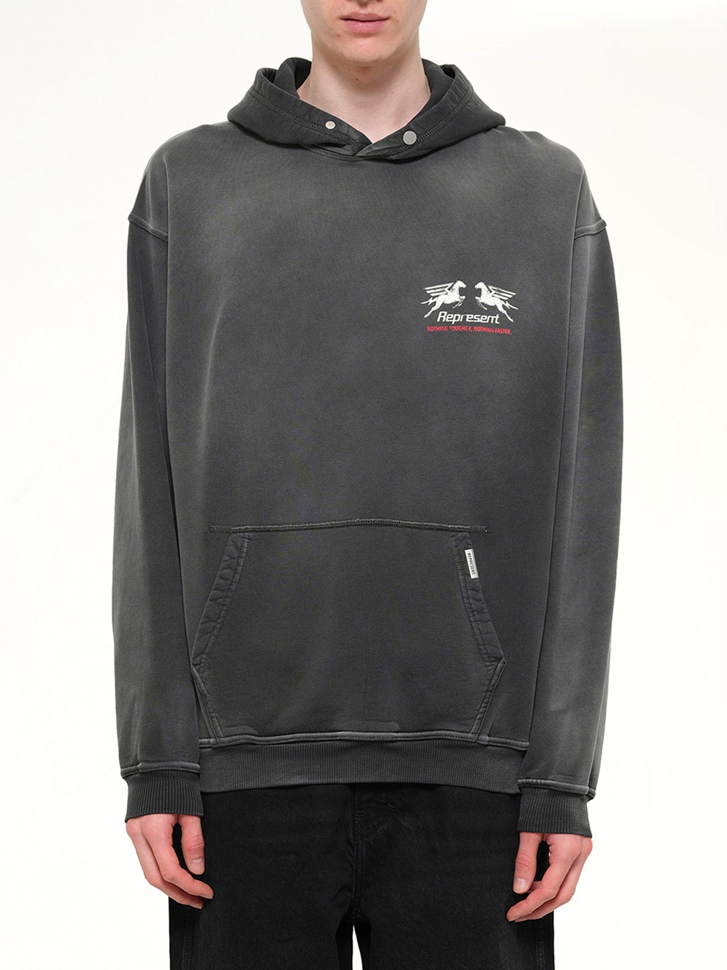 24 Hour Service Hoodie in Stained Black