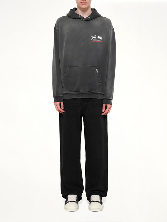 24 Hour Service Hoodie in Stained Black