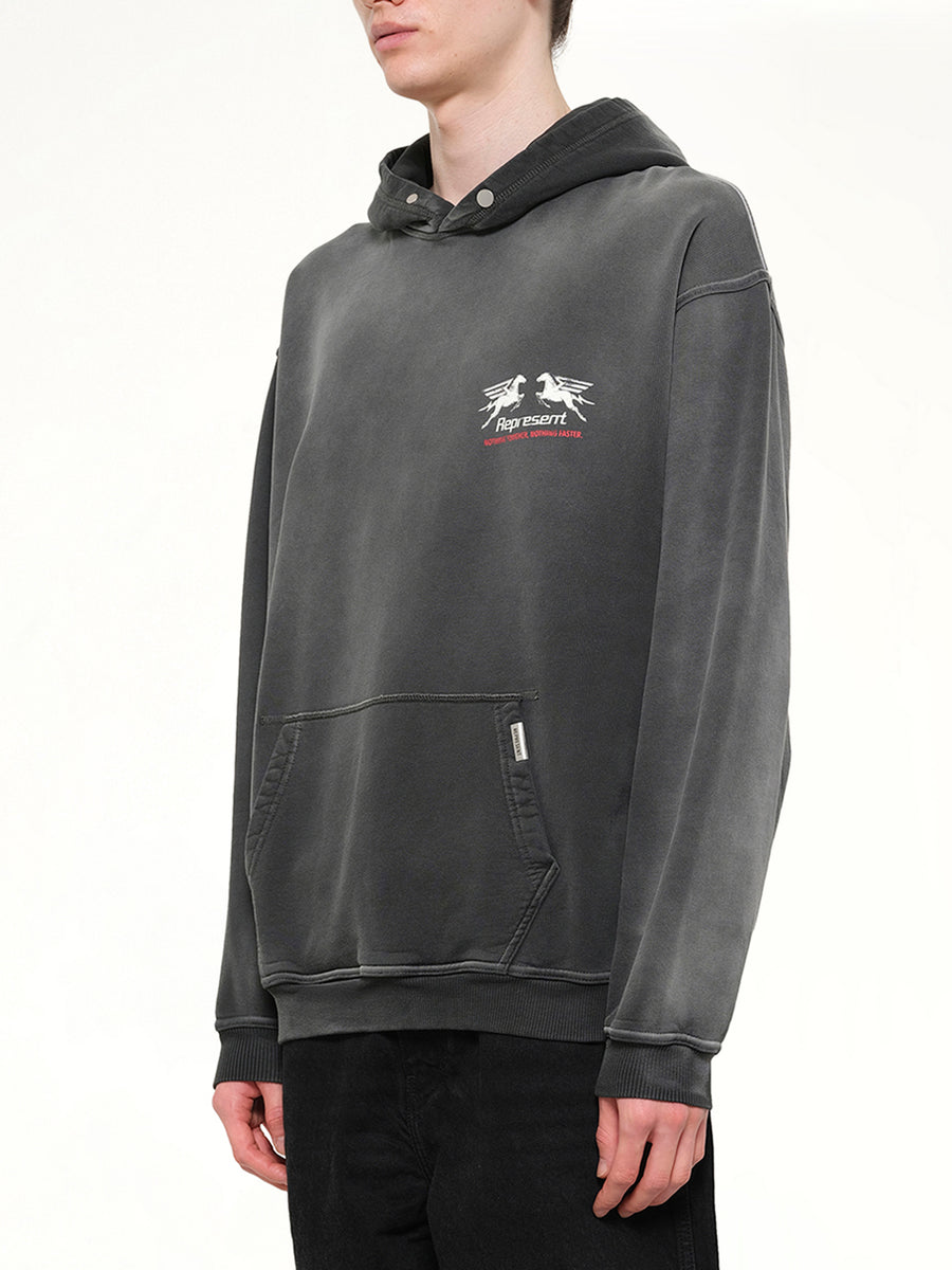24 Hour Service Hoodie in Stained Black