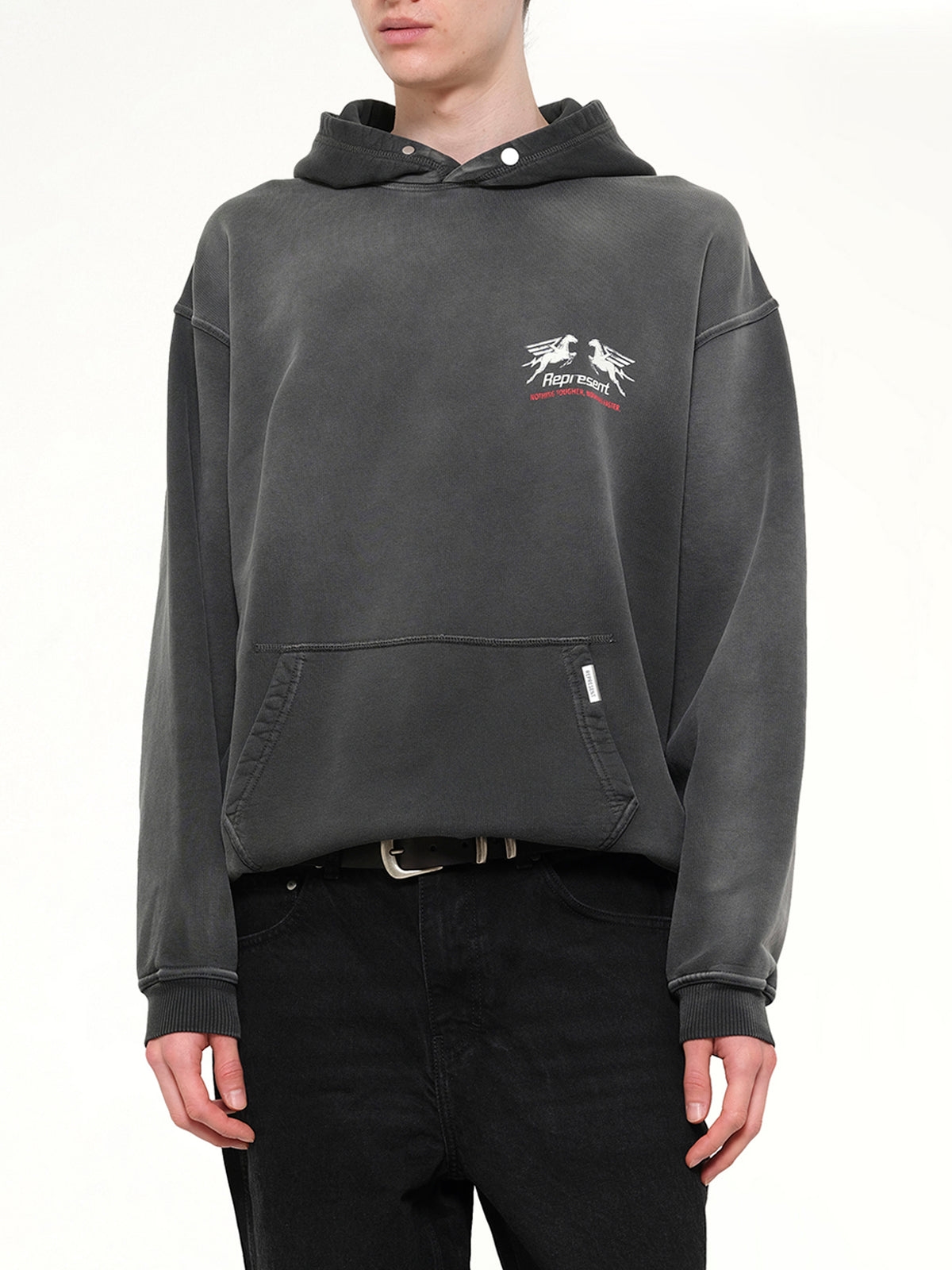 24 Hour Service Hoodie in Stained Black