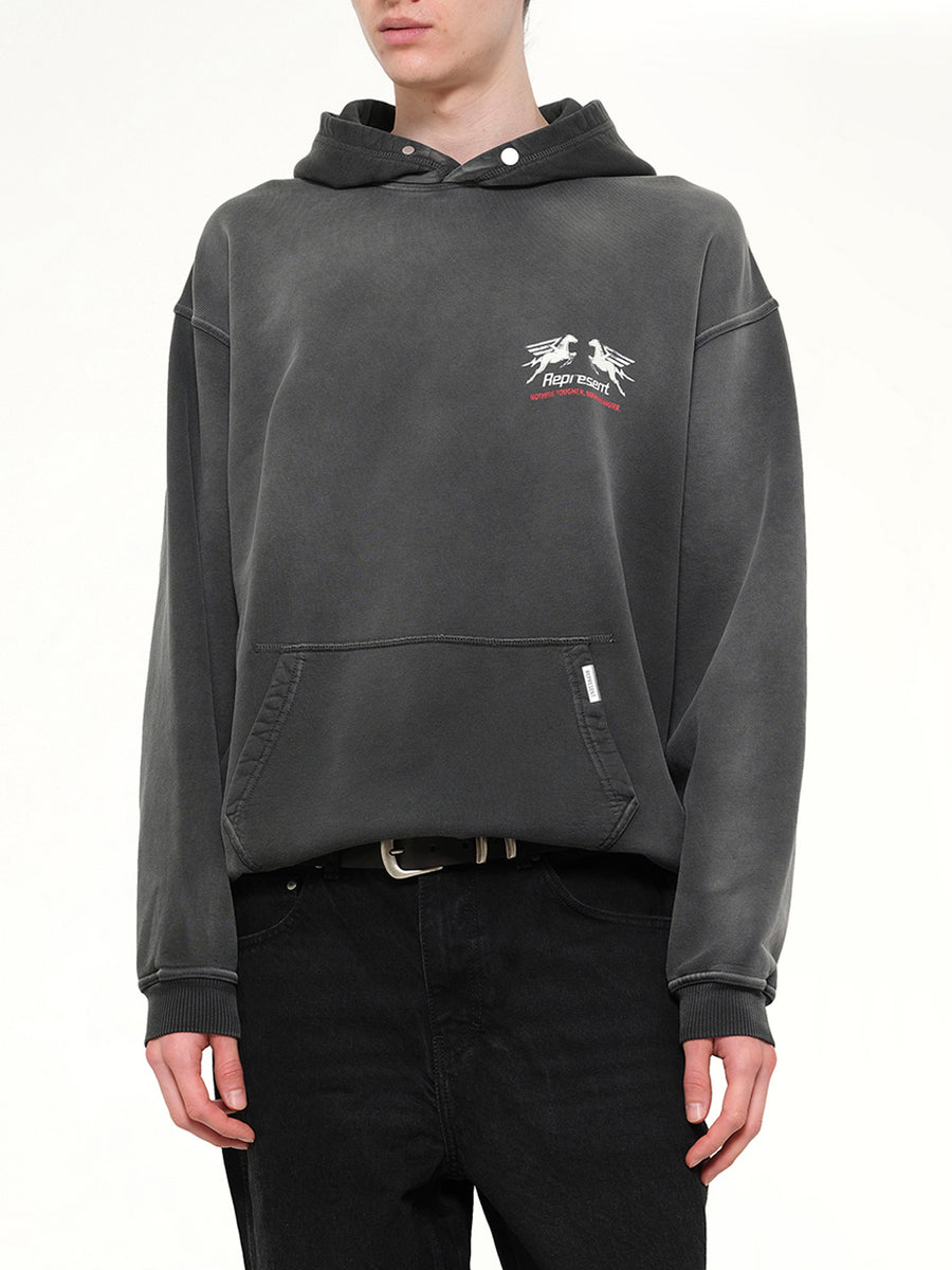 24 Hour Service Hoodie in Stained Black