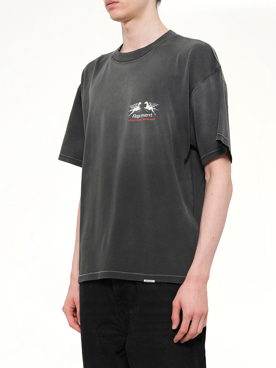 24 Hour Service T-Shirt in Stained Black
