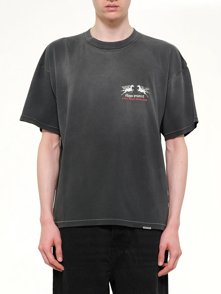 24 Hour Service T-Shirt in Stained Black