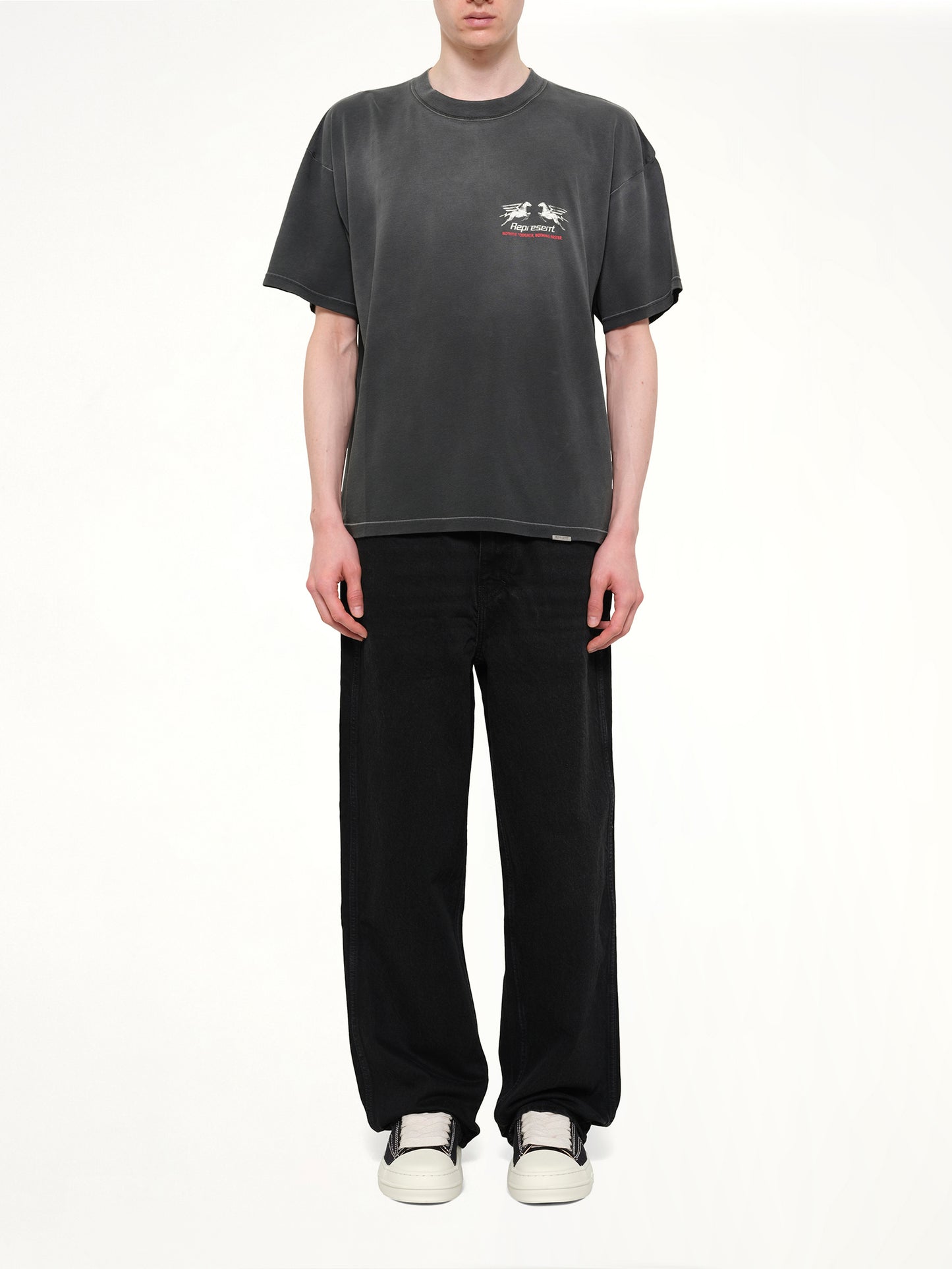 24 Hour Service T-Shirt in Stained Black