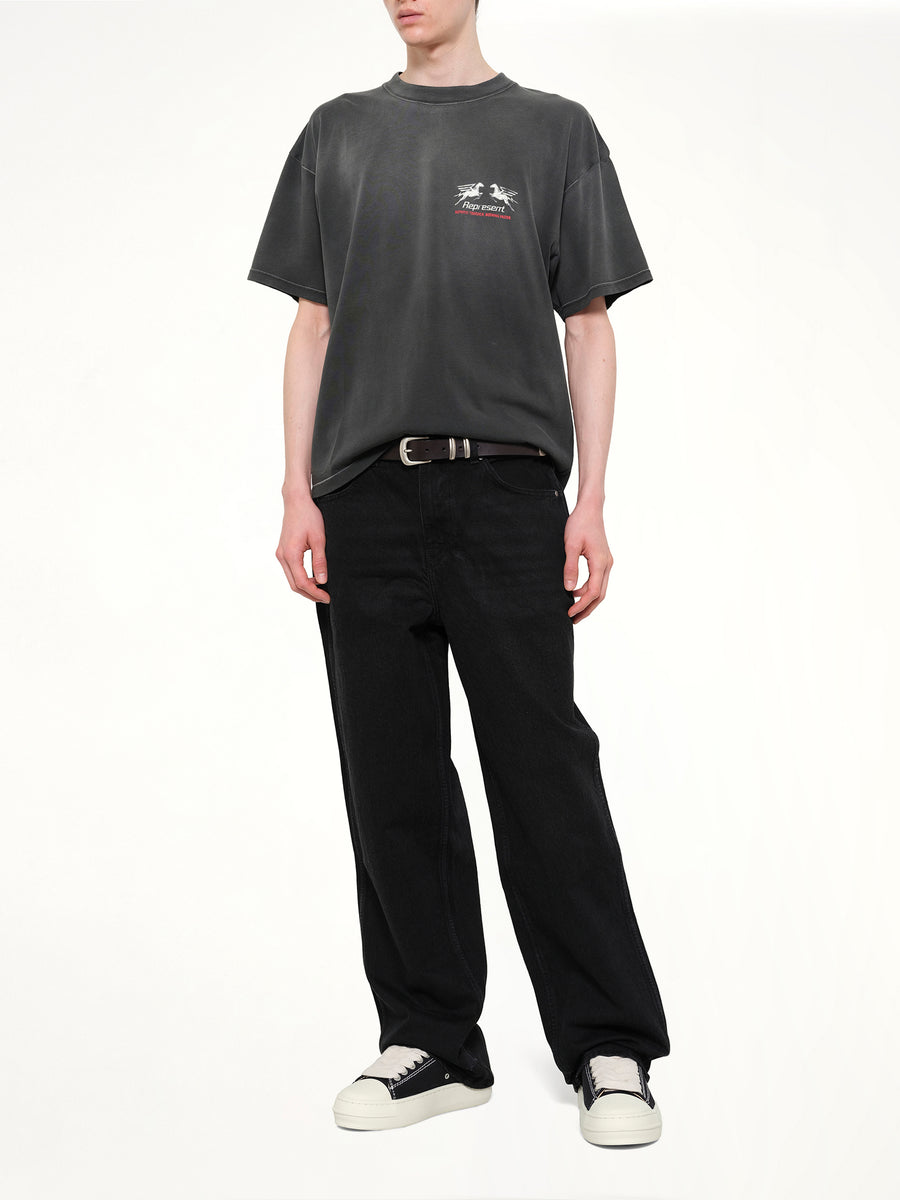 24 Hour Service T-Shirt in Stained Black