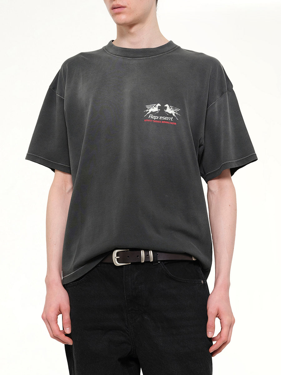 24 Hour Service T-Shirt in Stained Black