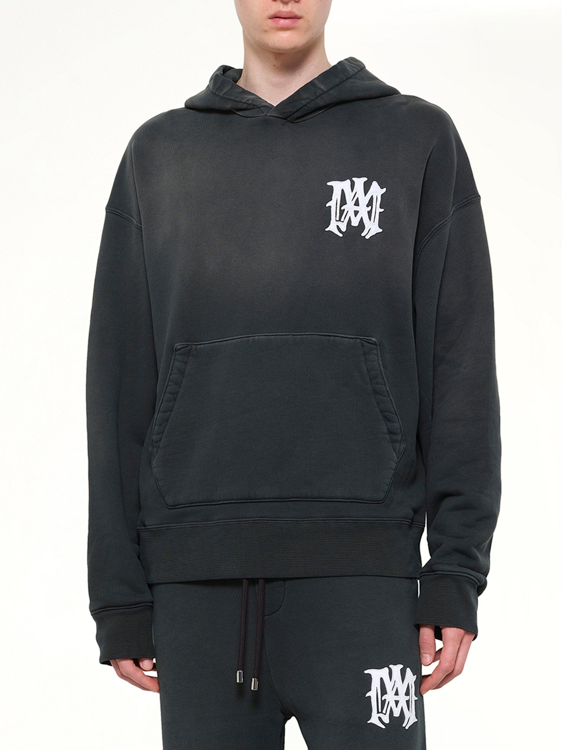 AMIRI Amiri Hollywood Oversized Hoodie in Black Detail Shot from MARAIS