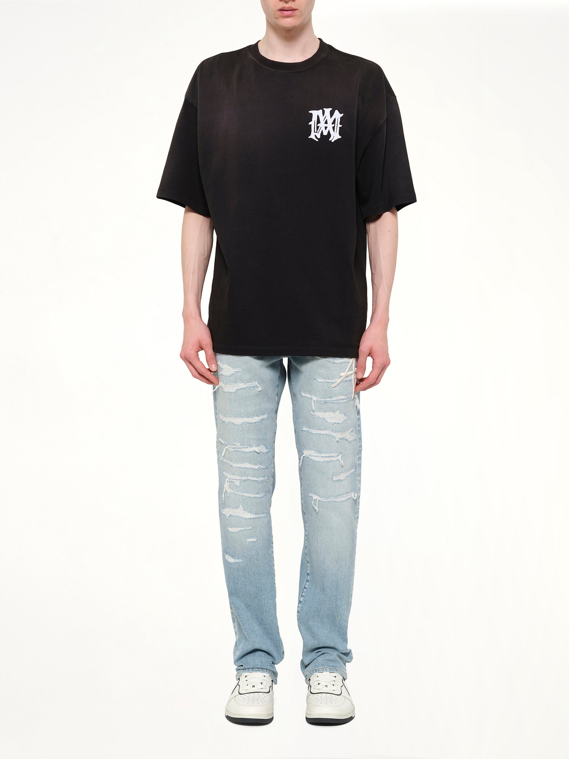 AMIRI Amiri Hollywood Oversized T-Shirt in Black Model View from MARAIS